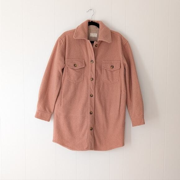 Like New Jackson Rowe Teddy Sherpa Button Down Pink Panama Jacket, size S - Picture 1 of 4